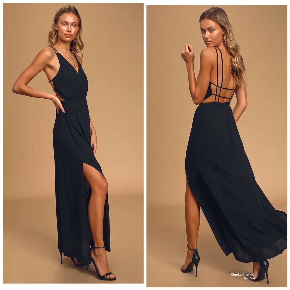 Lulus Lost in Paradise Strappy Maxi Dress M